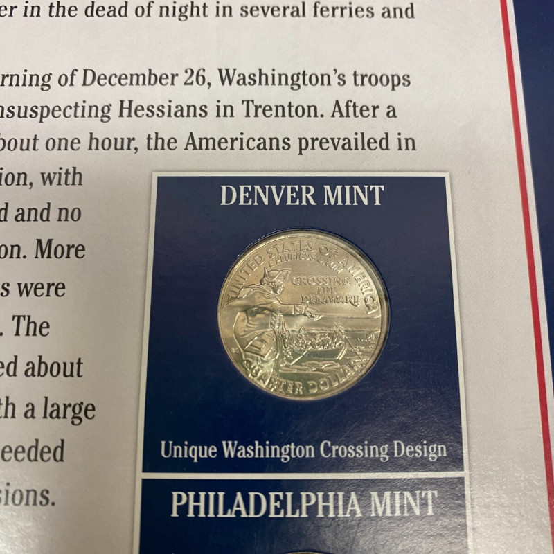 General George Washington Crossing the Delaware Quarter Philadelphia&Denver Mint
