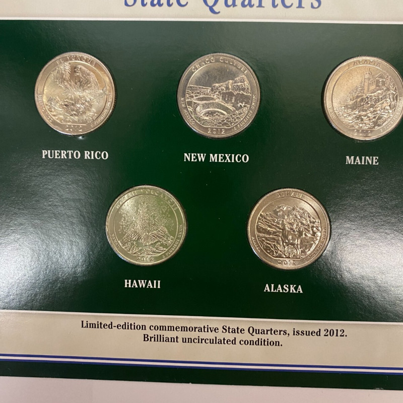 Limited-edition commemorative State Quarters, issued 2012. Brilliant condition