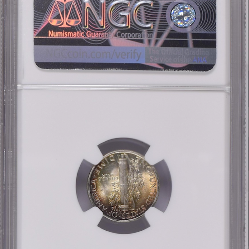 1942 NGC MS 64 10C  MERCURY DIME COLOR  1942 NGC MS 64 10C  MERCURY DIME COLOR