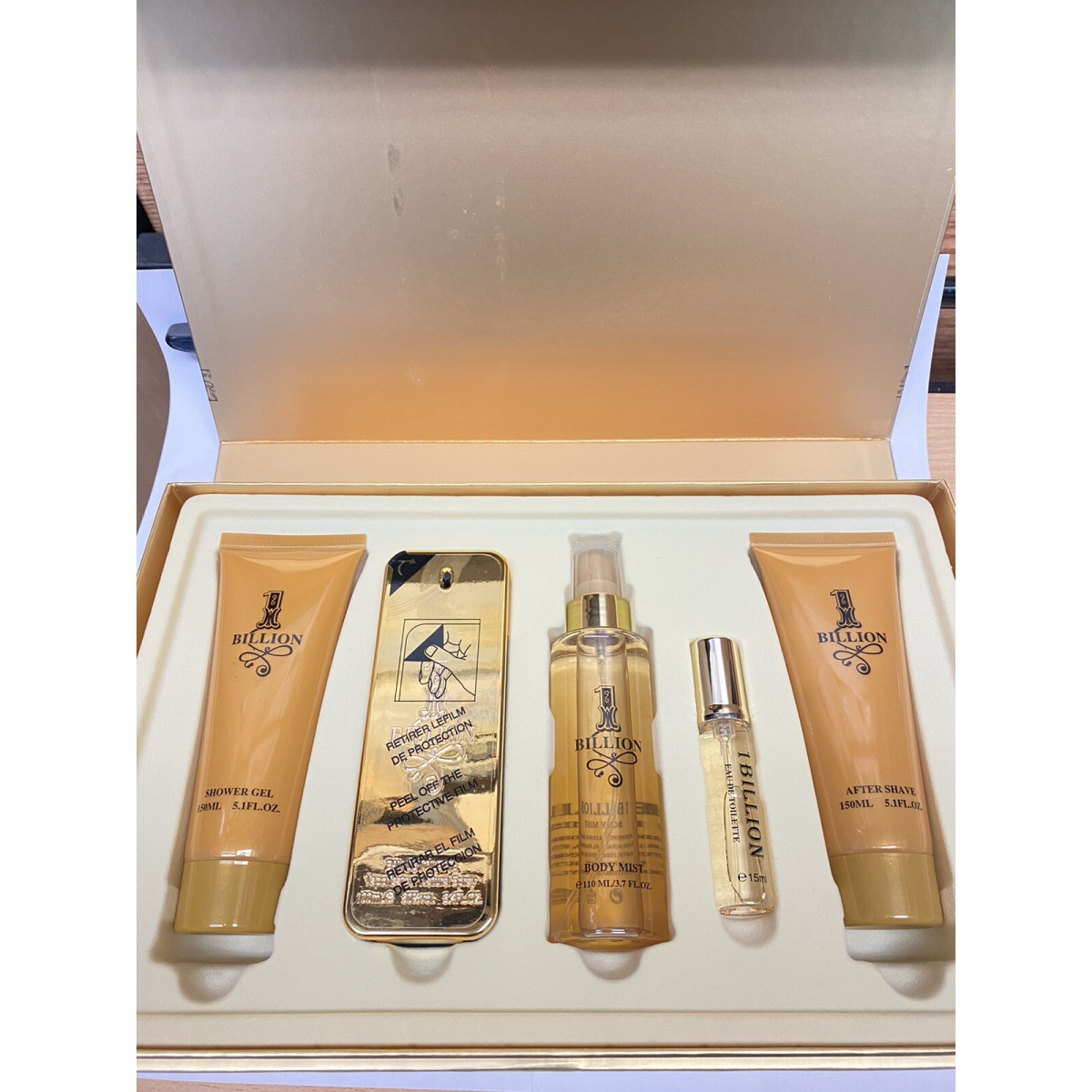 Set 1 Billion Men Shower Gel, Eau De Toilette, after Shave, Body Mist