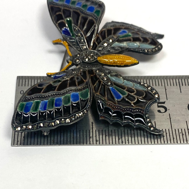 Vintage Alice Caviness Germany Enamel Sterling Silver Butterfly Brooch Vintage Alice Caviness Germany Enamel Sterling Silver Butterfly Brooch