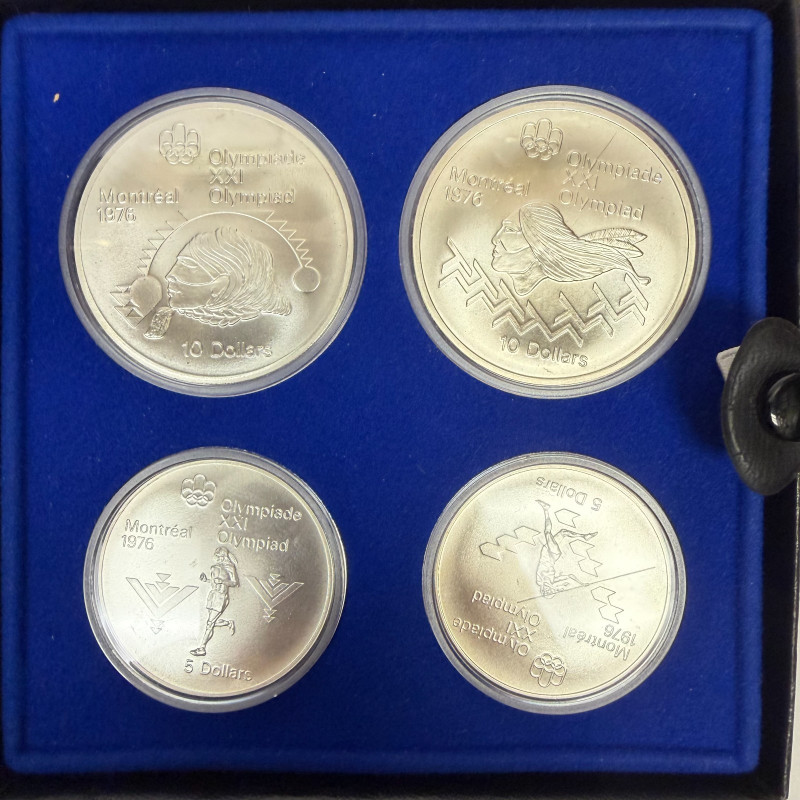 1976 Montreal Olympics Series III Les Premiers Sports Canadiens 4-Coin Silver Se