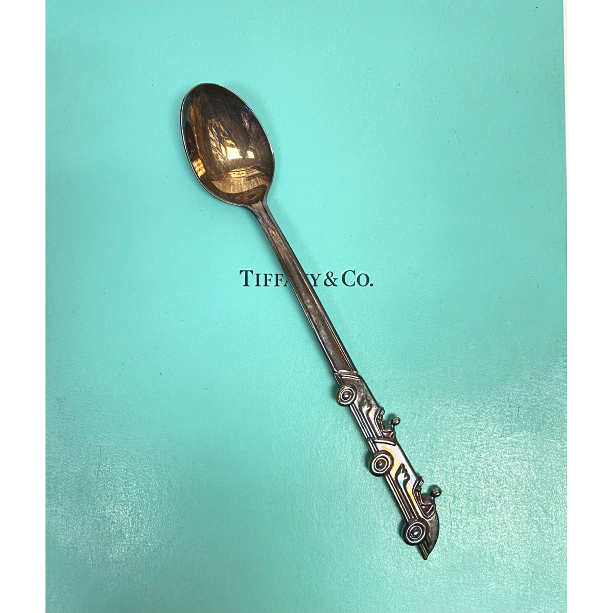 Tiffany & Co Sterling Silver Racing Cars Baby Spoon