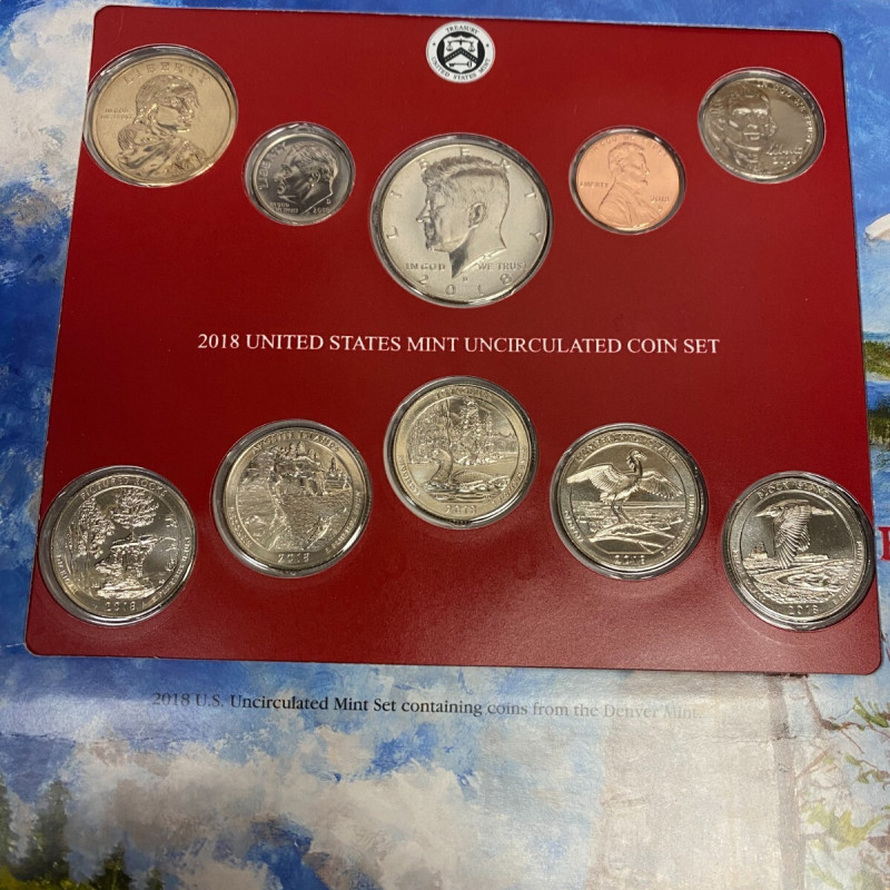 2018 D Denver Uncirculated Mint Set Postal Commemorative Society Coin & Stamps