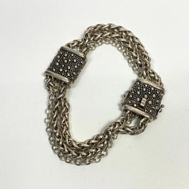 Michael Dawkins Sterling Silver Starry Night Three Row Bracelet, 7.25 inches