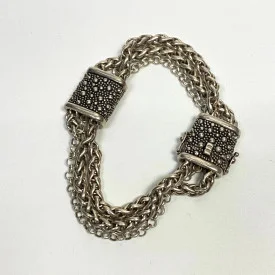 Michael Dawkins Sterling Silver Starry Night Three Row Bracelet, 7.25 inches