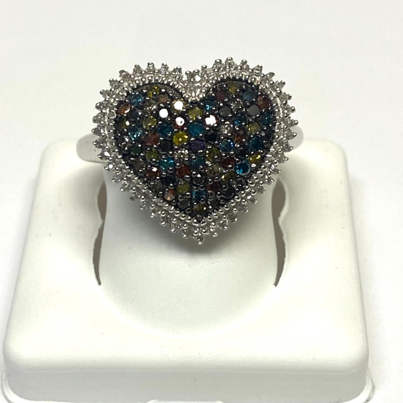 RING DIAMOND 1.5 ct Sterling Silver Size 10.25