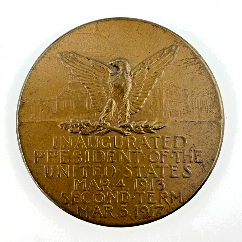 WOODROW WILSON INAUGURAL US MINT MEDAL 2" BRONZE 1913-1917