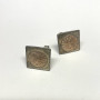 Vintage 1950s Mayan Calendar 10k Gold Sterling Silver Cufflinks !!!!