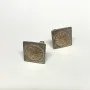 Vintage 1950s Mayan Calendar 10k Gold Sterling Silver Cufflinks !!!!