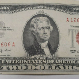 $2 1963  Red Seal United States Note Dollar Bill