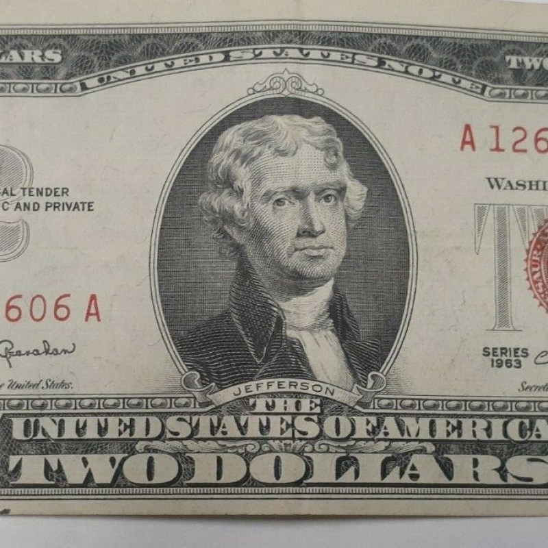$2 1963  Red Seal United States Note Dollar Bill
