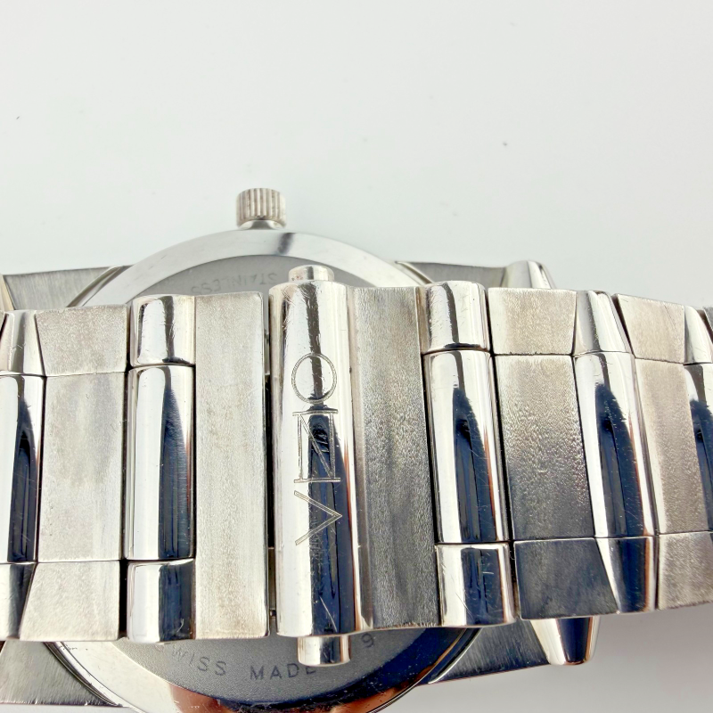Movado Stainless Steel 38mm Black Dial Diamond Markers Men's Watch Bracelet
