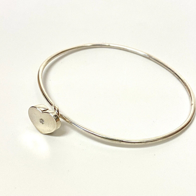Tiffany & Co. Diamond Silver Paloma Picasso Modern Heart Bracelet Tiffany & Co. Diamond Silver Paloma Picasso Modern Heart Bracelet