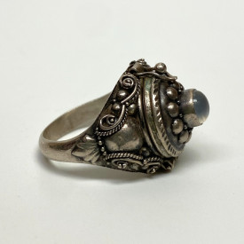 Sterling Silver Round Poison Ring