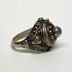 Sterling Silver Round Poison Ring