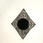 Vintage Sterling  Marcasite Black Centered  Stone  Diamond Shaped Brooch Pin