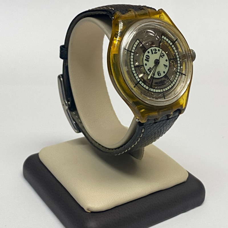 1993 Swatch Watch Automatic Vintage 23 Jewels Leather Band