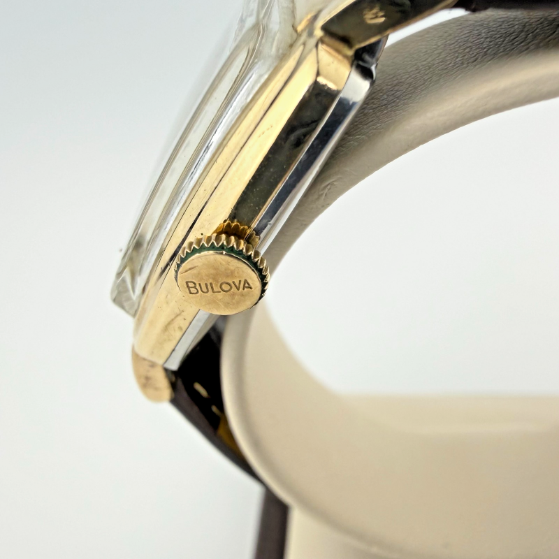Vintage 1950s Bulova L6 Rectangular Gold Filled Gents Dress Watch Working