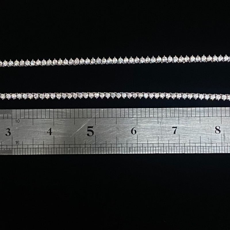 Silver 925 With White Sapphire Necklace 22"