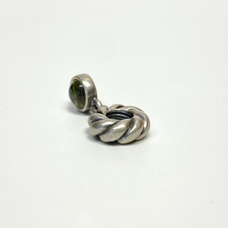 Authentic Pandora Silver and Lime Quartz Dangle Disc Charm 790435LQ Authentic Pandora Silver and Lime Quartz Dangle Disc Charm 790435LQ