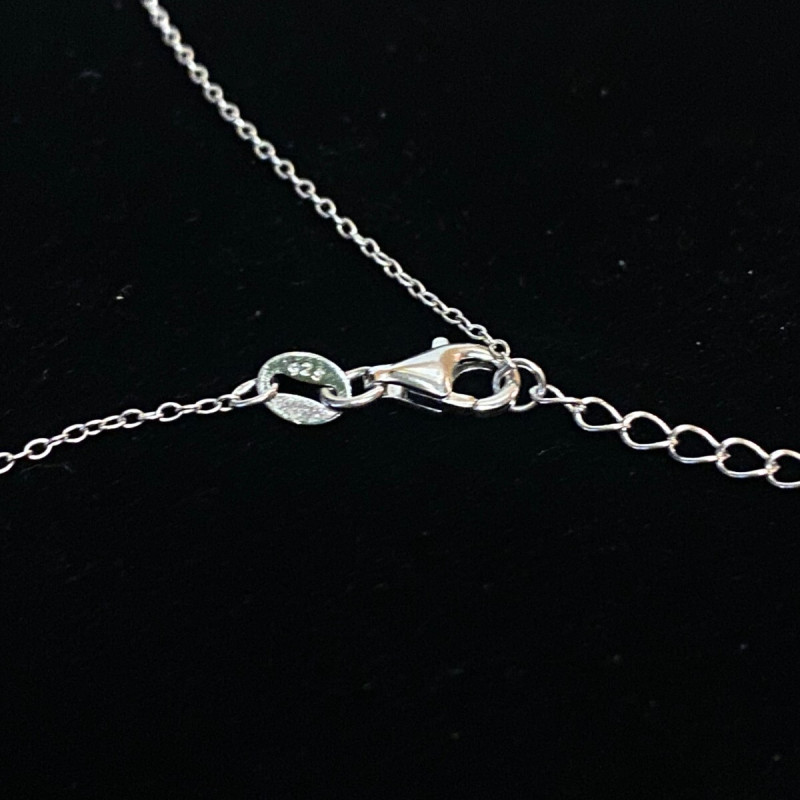 Silver 925 and White Sapphire, Celestial Protector Eye Chain Pendant 18 inches Silver 925 and White Sapphire, Celestial Protector Eye Chain Pendant 18 inches