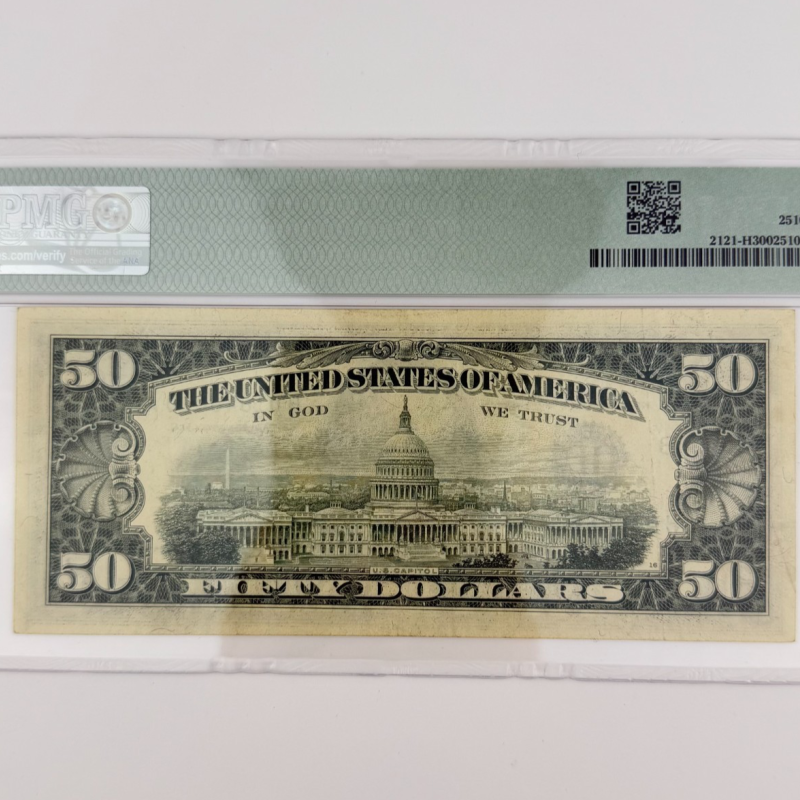 1981 $50 FRN New York Fr. 2110-H HA Block PMG 30 VF Ortega/Regan H01646020A