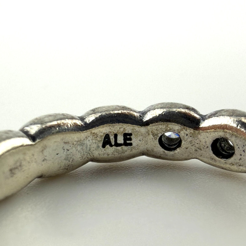 Pandora ALE Sterling Silver Hope CZ Stackable Band Ring Size 9