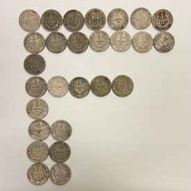 Lot of 27 pcs, Brazil Silver Coin 1924-1930, 2000 REIS