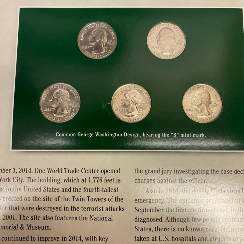 Limited-edition commemorative State Quarters, issued 2014. Brilliant condition
