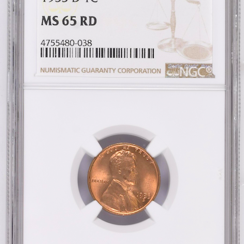 1953 D LINCOLN WHEAT NGC MS 65 RD  1953 D LINCOLN WHEAT NGC MS 65 RD