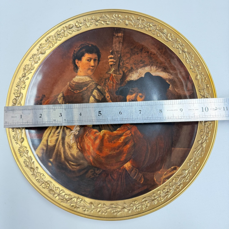 Art Treasures of the World Set 2 Plates Rembrandt Self-Portrait + Man in Helmet