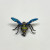 Antique 6 Legged Mosquito Designed w/Blue/GREEN Color Red Ruby Eye Brooch 925