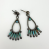Vintage Silver Turquoise Zuni Petit Style Point Pierced Earrings
