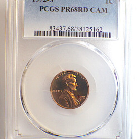 1972 S PCGS PR 68 RD CAM LINCOLN MEMORIAL PENNY 1C 