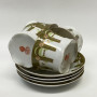 Porcelain tea set of 4 cups and saucers by Gardner Moscow
