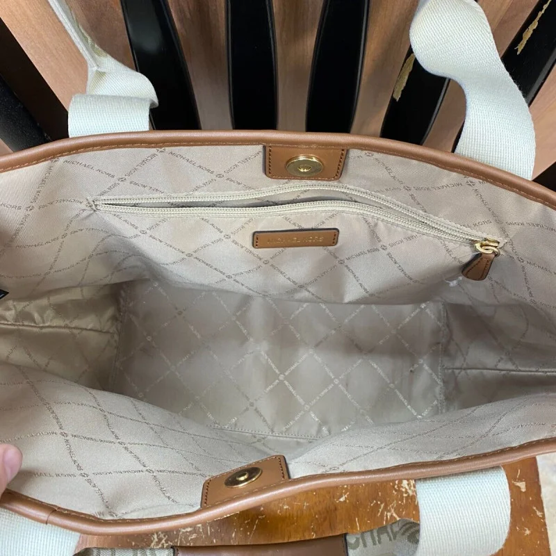 MICHAEL KORS Large Maeve Open Tote Bag in Logo Canvas Shoulder Bag 38S4G5VT3B 2