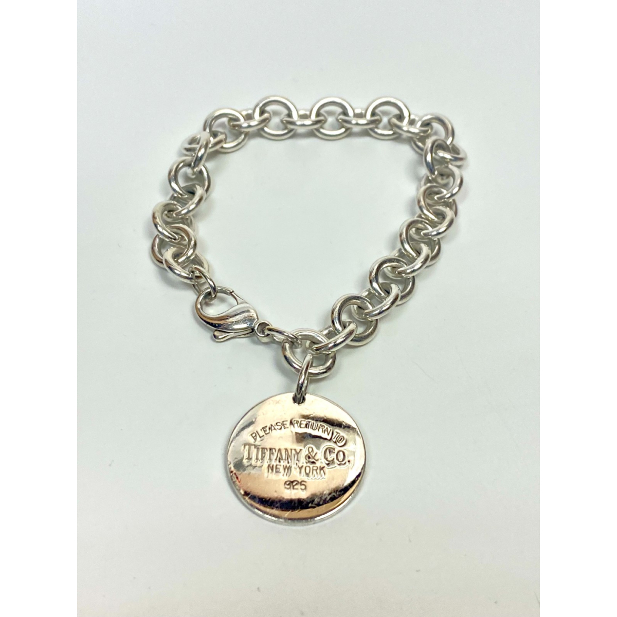 Tiffany & Co. Sterling Silver Round Tag Link Bracelet