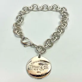 Tiffany & Co. Sterling Silver Round Tag Link Bracelet
