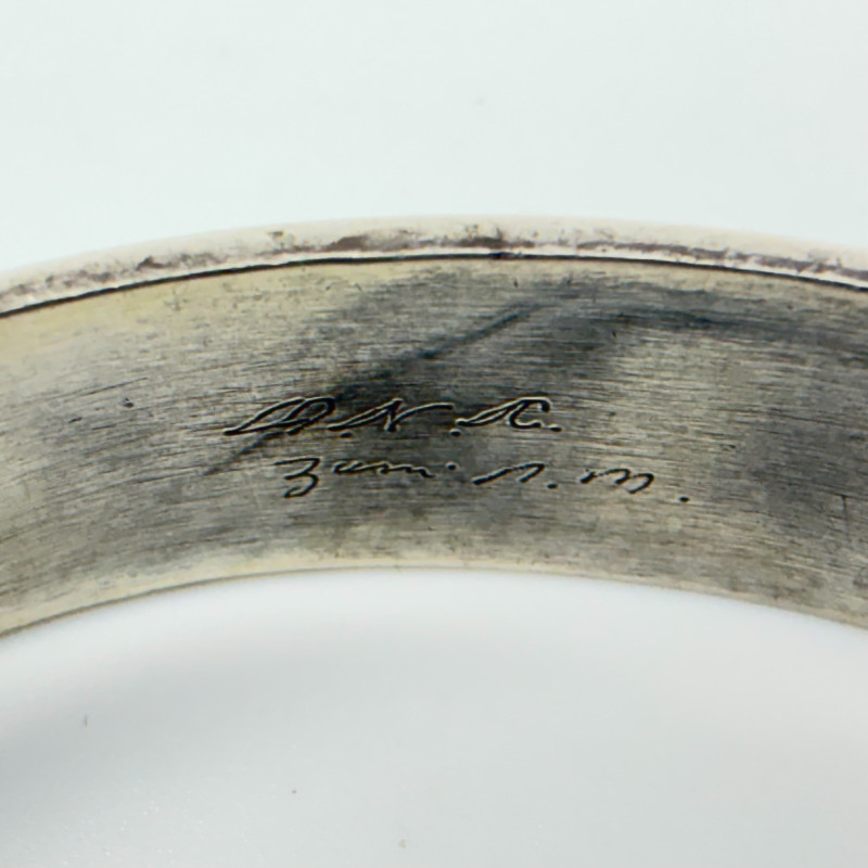 Vintage Zuni Native American Navajo Turquoise Inlay Sterling Silver Bracelet