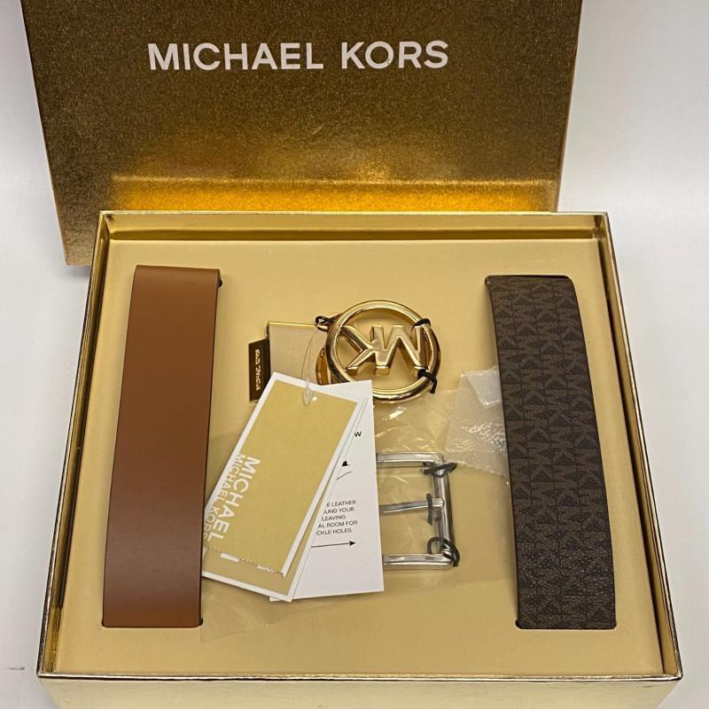 MICHAEL KORS Women's 4-in-1 Brown Belt Gift Box Set 1 Size Open Box