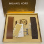 MICHAEL KORS Women's 4-in-1 Brown Belt Gift Box Set 1 Size Open Box