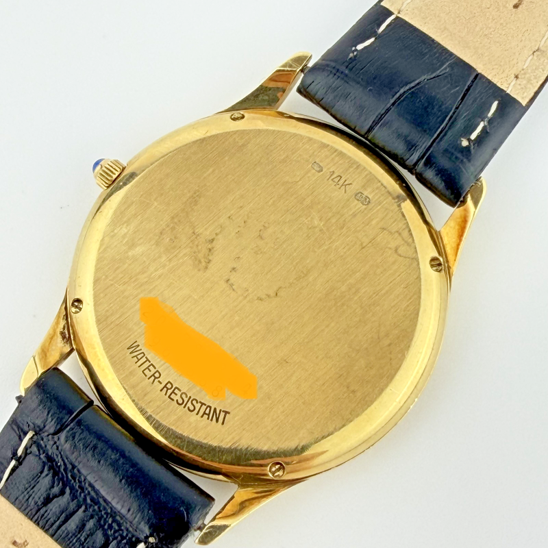 Vintage Concord 14K Gold 33mm Dress Watch Black Leather Strap