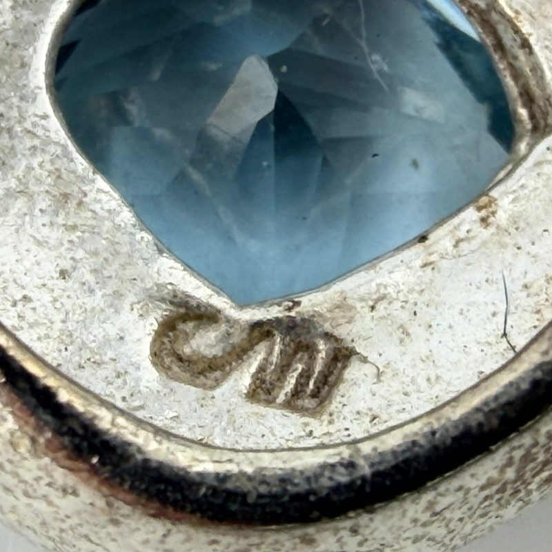 Vintage Style 925 Silver Blue Topaz Marcasite Ring Maker CW