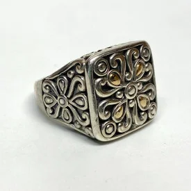 ANGELA BY JOHN HARDY STERLING SILVER 14K GOLD RING