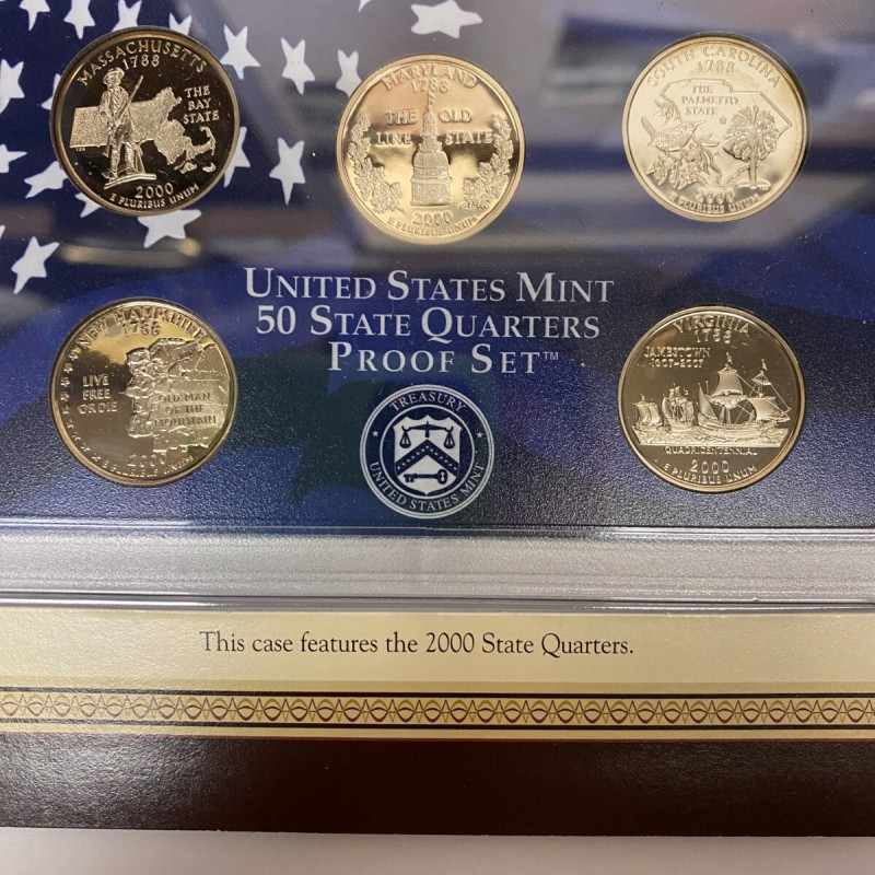 2000 United States Proof Set 10 Coins U.S. Mint San Francisco State Quarters
