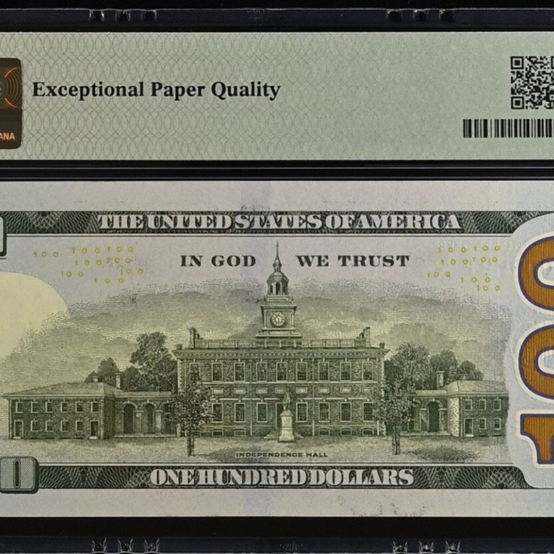PMG FANCY LOW SERIAL NUMBER 100$ BILL 2013 MF00000959F MF00000960F
