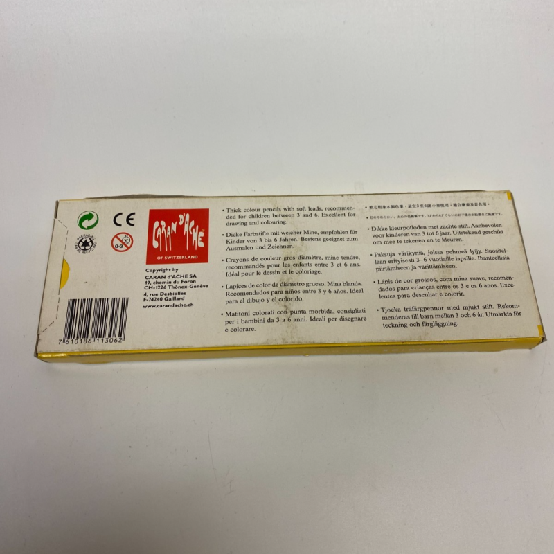 Caran d'Ache Junior 6 Large Diameter Colour Pencils NEW Swiss Made | 113062