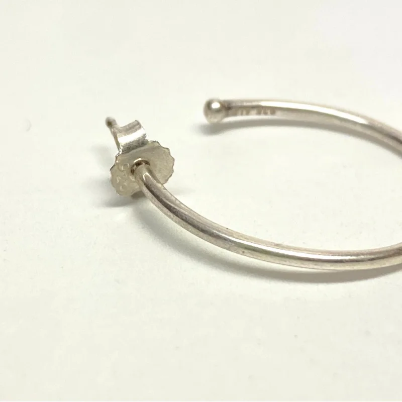 100% Authentic Pandora Post Medium Round Smooth Hoop Earrings - 290650
