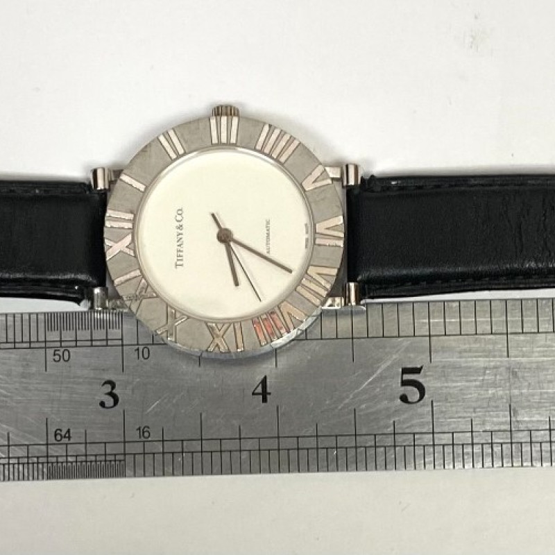 Tiffany & Co Atlas Large Sterling Silver Round Mechanical Watch Tiffany & Co Atlas Large Sterling Silver Round Mechanical Watch